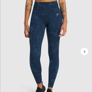 Gymshark Navy Blue Camo Seamless Leggings